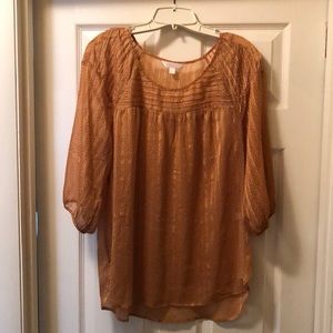 Gold polka dot blouse by Lauren Conrad